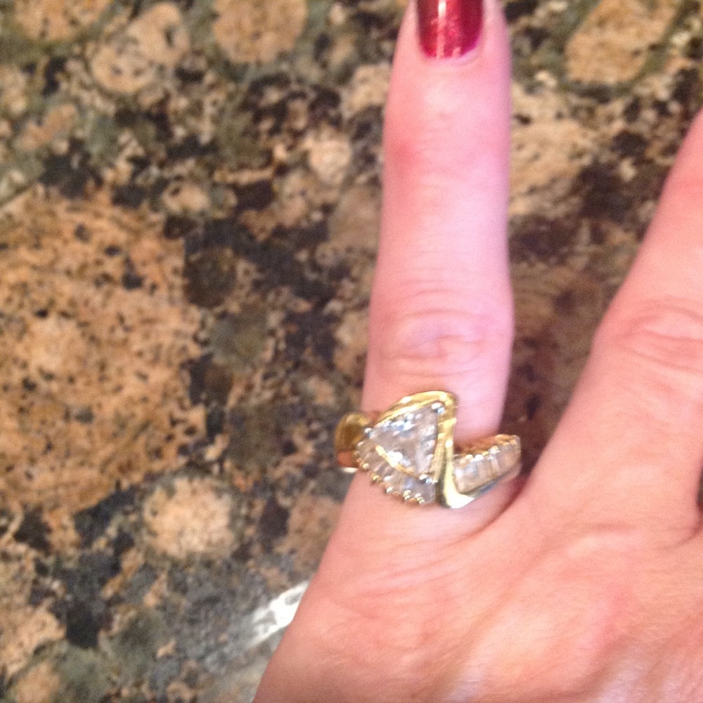 Cz Gold Statement Ring - image 1